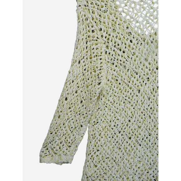 J JILL shirt top Crochet tunic Size L ‎ 3/4 Sleeve hippie boho casual Beach - Picture 8 of 11